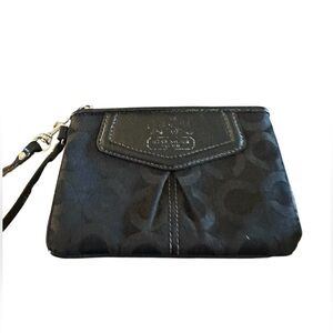 Coach Black Signature Wristlet